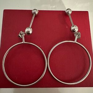 Adornmonde Rhodium plated Silver hoop earrings Rachel Zoe